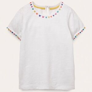 Boden Girl’s Charlie Pom Jersey T-shirt